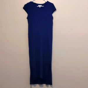 Dark Blue Midi T-shirt Dress-Small